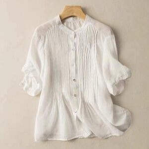 EUC Mango Light Pink Button Down Top